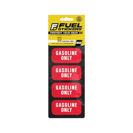 Fuel Stickers Gasoline Sticker: Gas Labels for Fuel Can & Outdoor Power Equipment, Hvy-Dty, 2''x1'', 40PK Z-2X1GAS-40PK